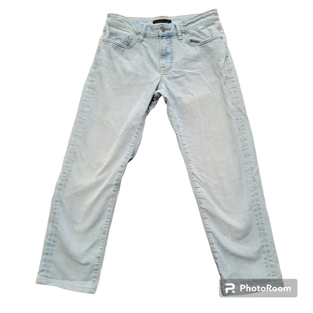 Uniqlo Get Him Jeans Light Wash Skinny Tapered Low Rise Ultra Stretch Denim Mens